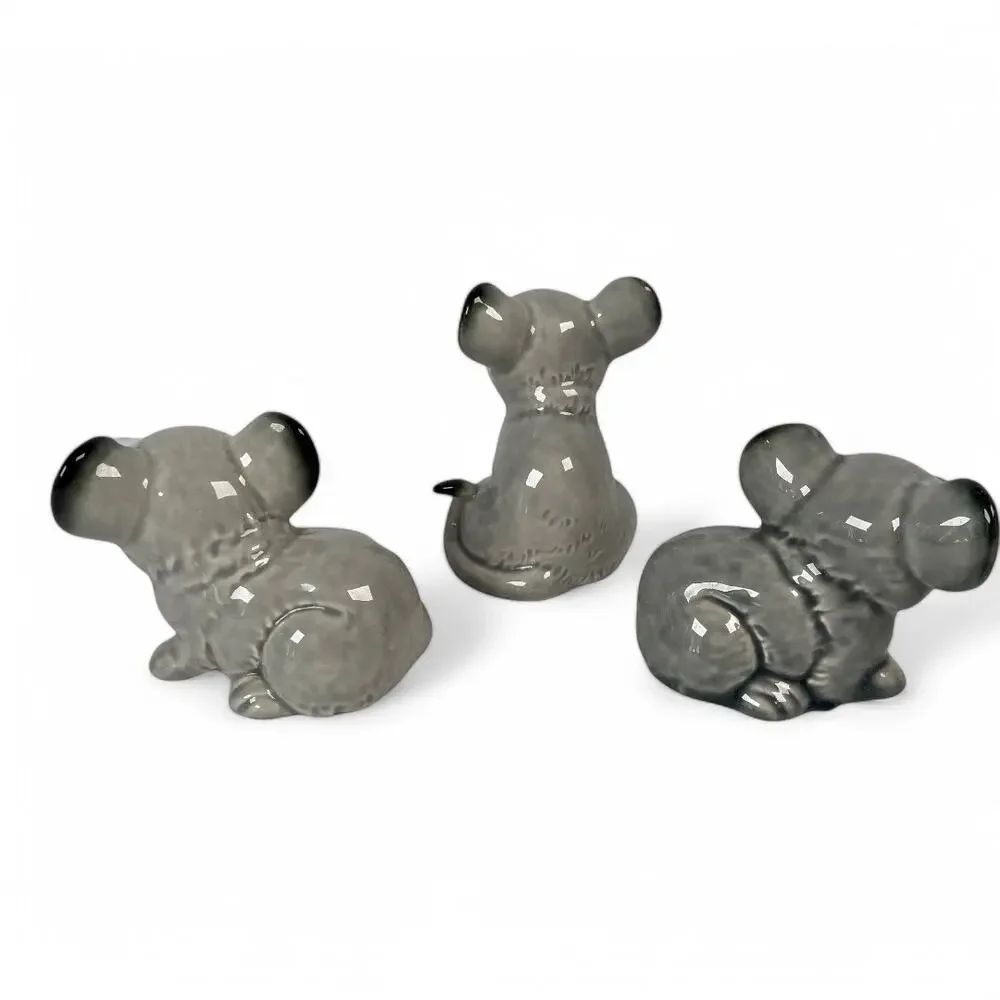 Goebel Mouse Figurines Lot of 3 Mice 35793 35794 35795 W Germany Gray Rats